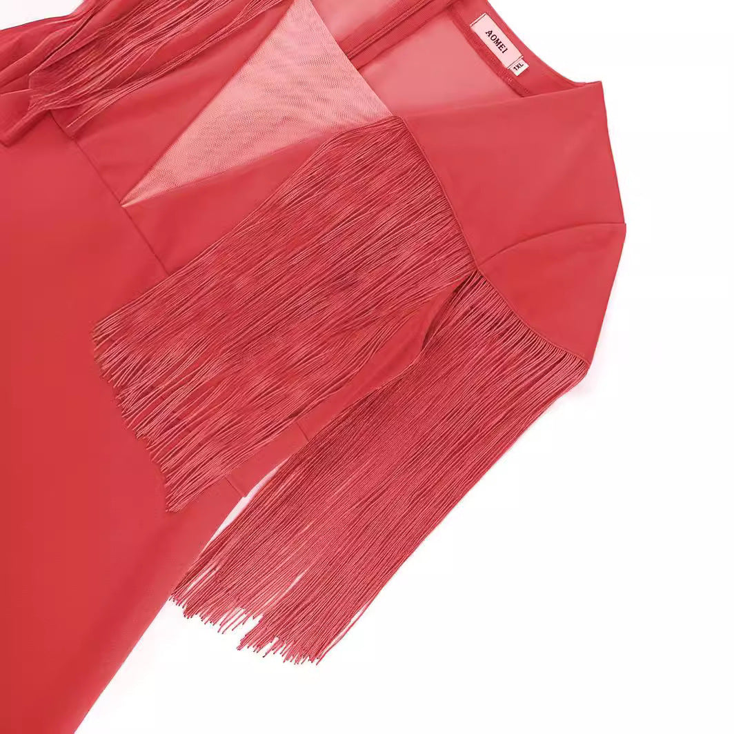 Damen Figurbetontes Kleid mit Fransen-Detail Echo Archiv