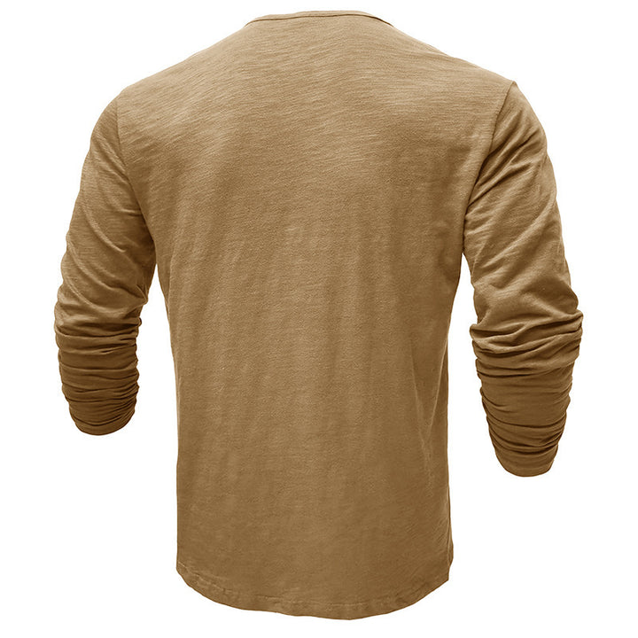 Herren Hemd im Henley-Stil mit modischen Knöpfen Echoarchiv
