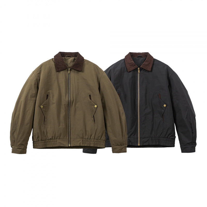 Herren Boxy-Field-Bomberjacke mit Cordkragen, Metallreißverschluss und elastischem Saum Echo Archiv
