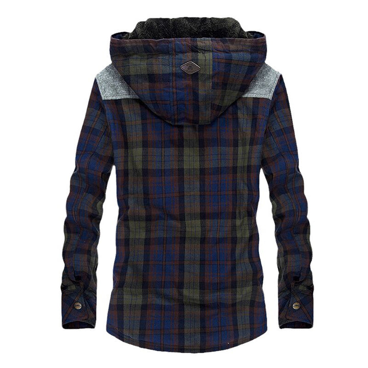 Herren Flanelljacke mit wärmendem Fleece-Futter und Kapuze Echoarchiv