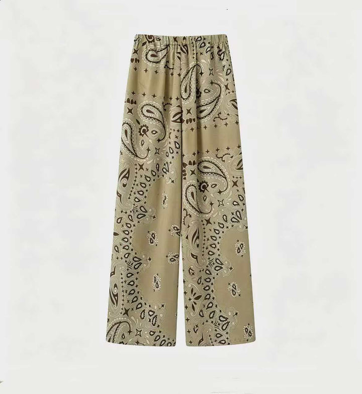 Damen nan weit geschnittene Palazzo-Hose mit Paisley-Print und elastischem Bund Echo Archiv