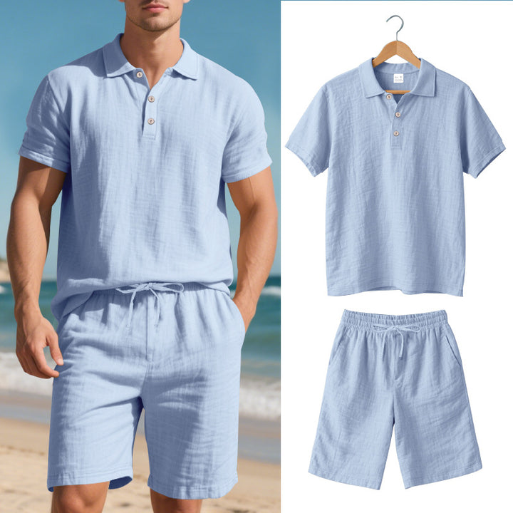 Herren lässiges Poloshirt und Shorts Set Echoarchiv
