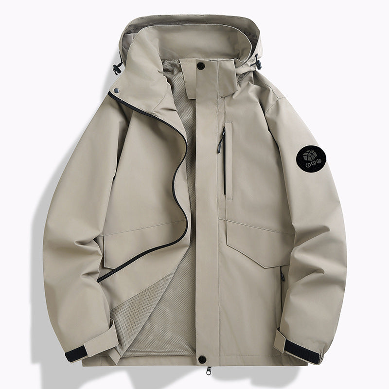 Herren Wetterfeste Softshell‑Jacke mit Mesh‑Futter, verstellbarer Kapuze und abdeckbarer Reißverschlussleiste Echo Archiv