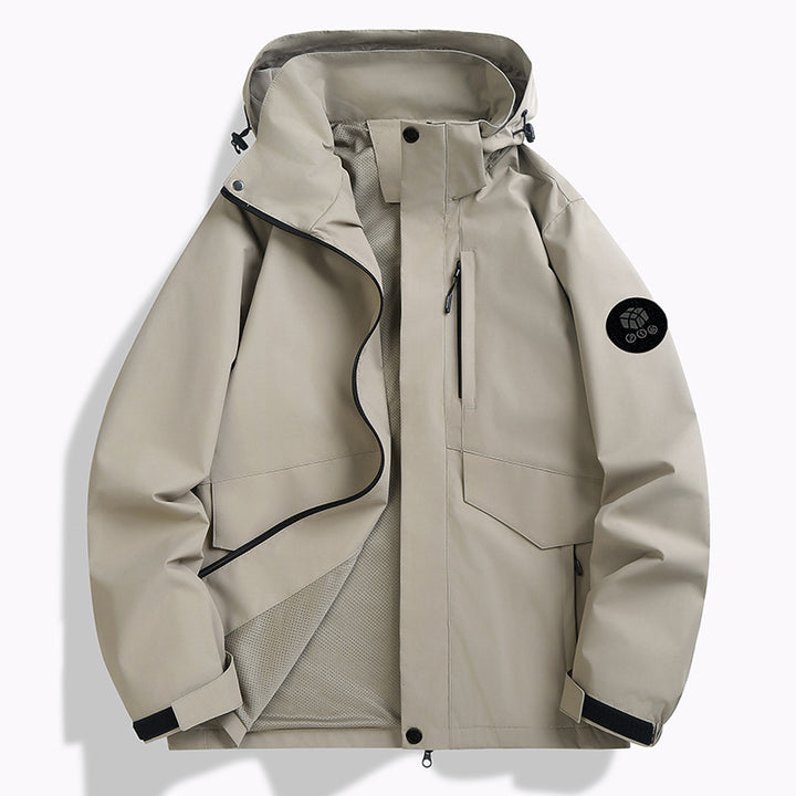 Herren Wetterfeste Softshell‑Jacke mit Mesh‑Futter, verstellbarer Kapuze und abdeckbarer Reißverschlussleiste Echo Archiv