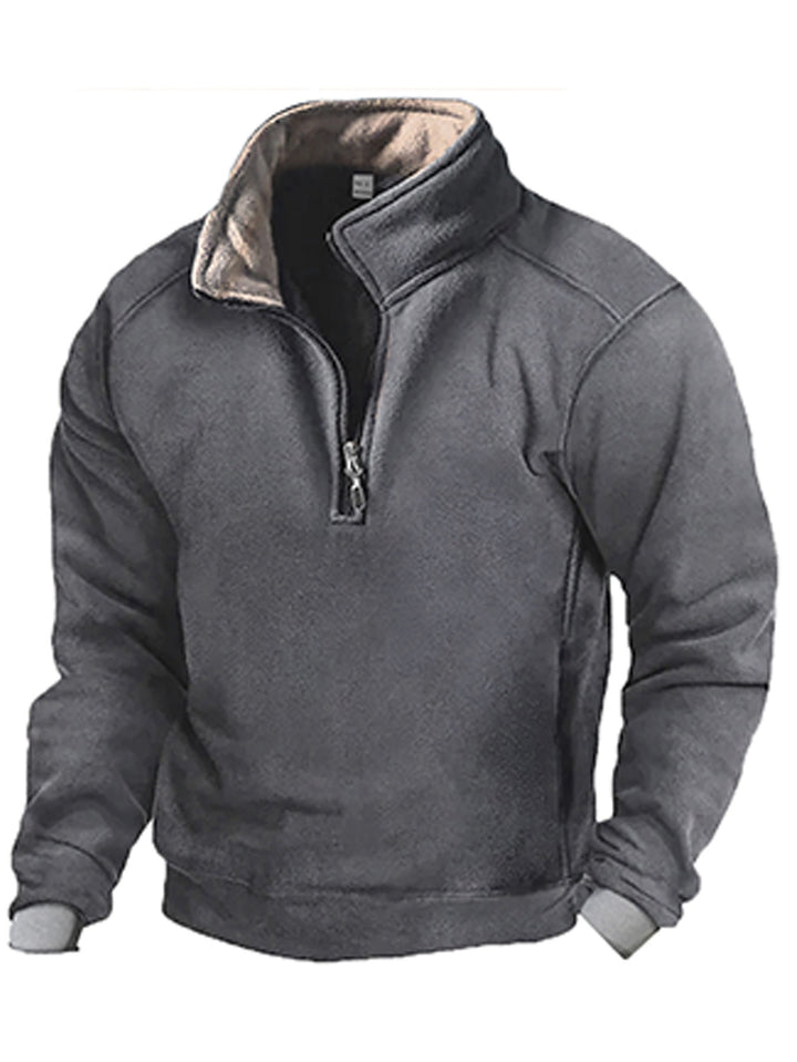 Herren Fleece Sweatshirt mit Stehkragen Echoarchiv