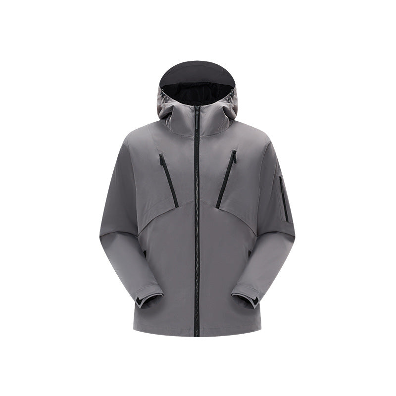 Herren Technische Softshelljacke mit Kapuze, wasserabweisender Membran und multiplen Reißverschlusstaschen Echo Archiv