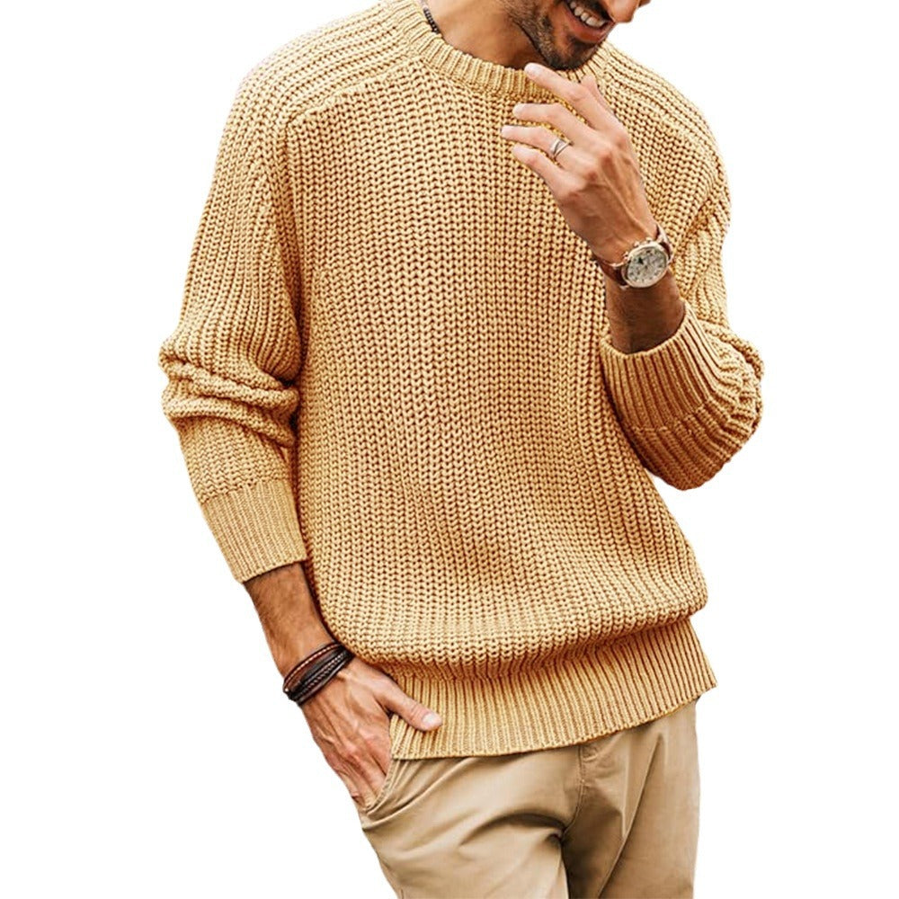 Herren lockerer Grobstrickpullover mit Raglanärmeln Echoarchiv