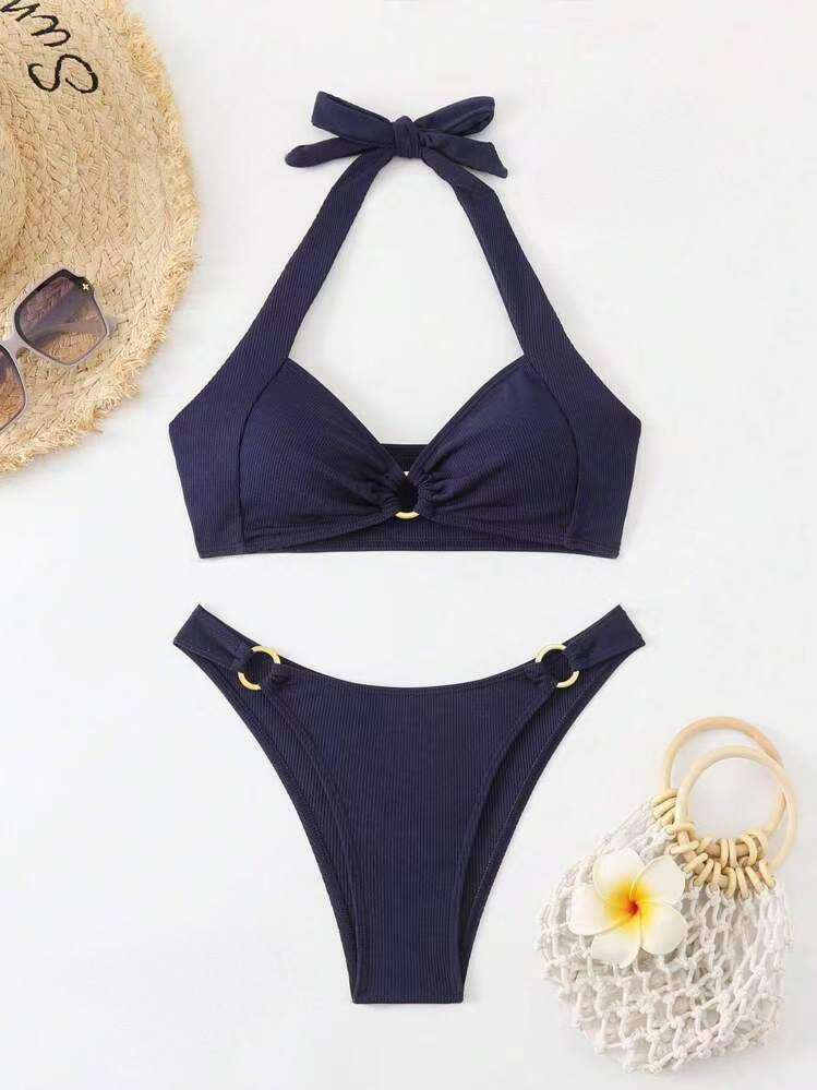Damen Bikini-Set mit modischem Knoten und elastischem Material Echo Archiv