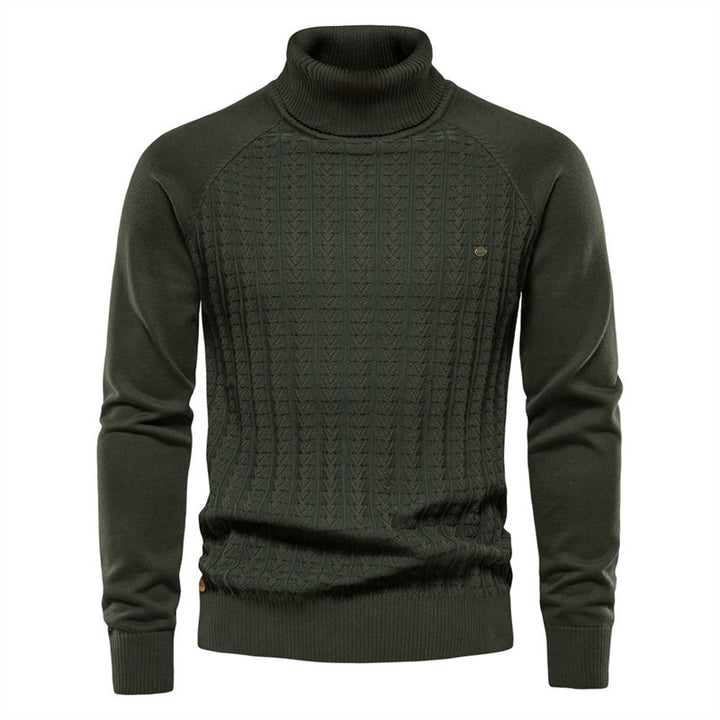 Herren Strickpullover mit modischem Stehkragen und strukturiertem Design Echoarchiv