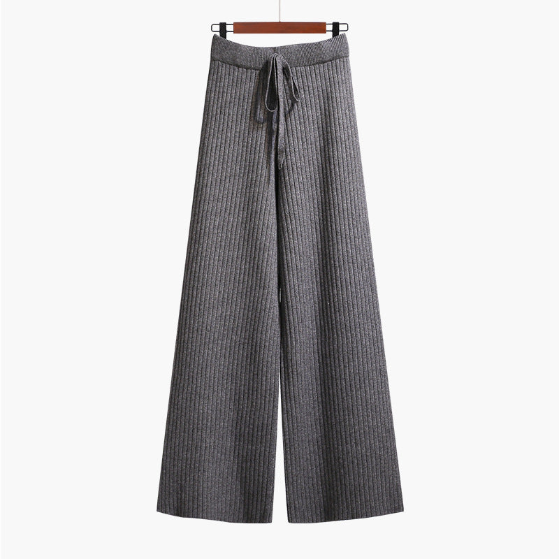 Damen Weit geschnittene Rippstrickhose mit Kordelzug Echo Archiv