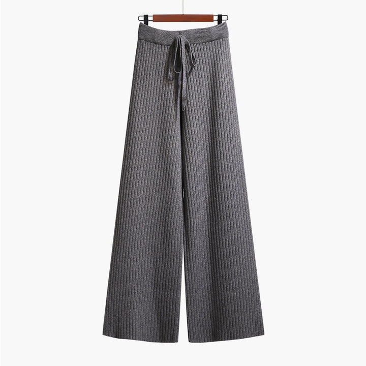 Damen Weit geschnittene Rippstrickhose mit Kordelzug Echo Archiv
