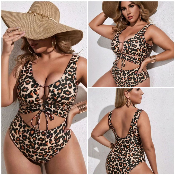 Damen gemusterter Einteiler-Badeanzug mit Cut-Out-Design Echo Archiv