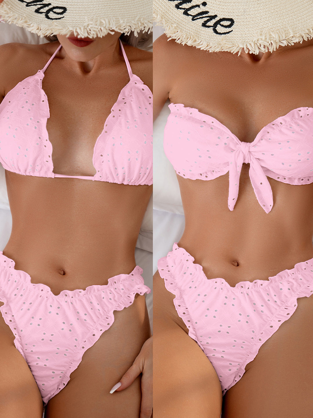 Damen Bandeau-Bikini mit verspieltem Rüschendesign Echo Archiv