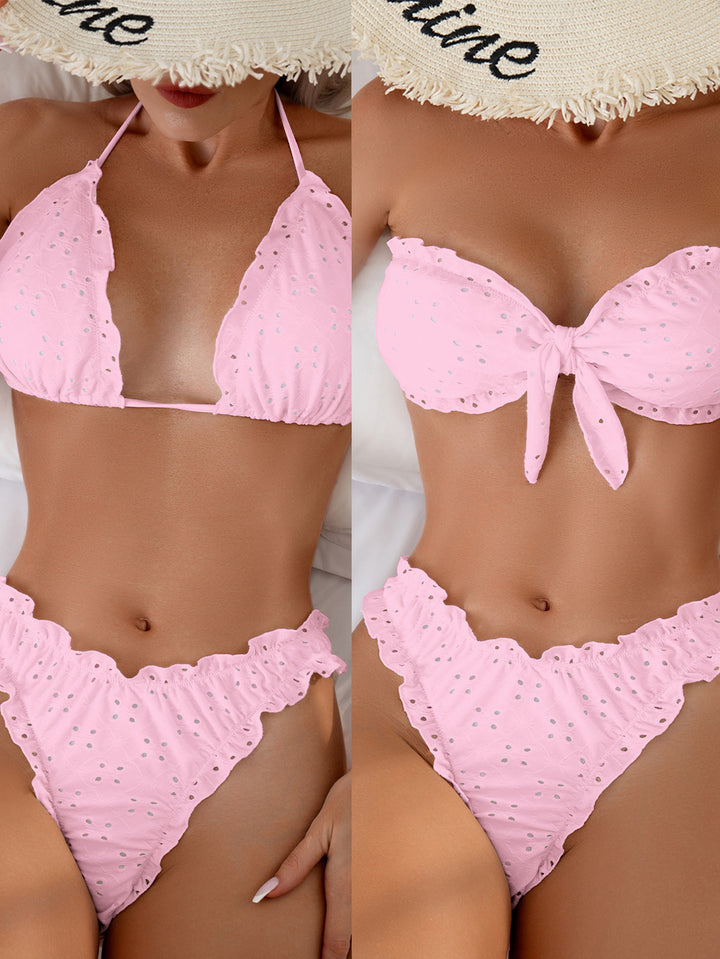Damen Bandeau-Bikini mit verspieltem Rüschendesign Echo Archiv