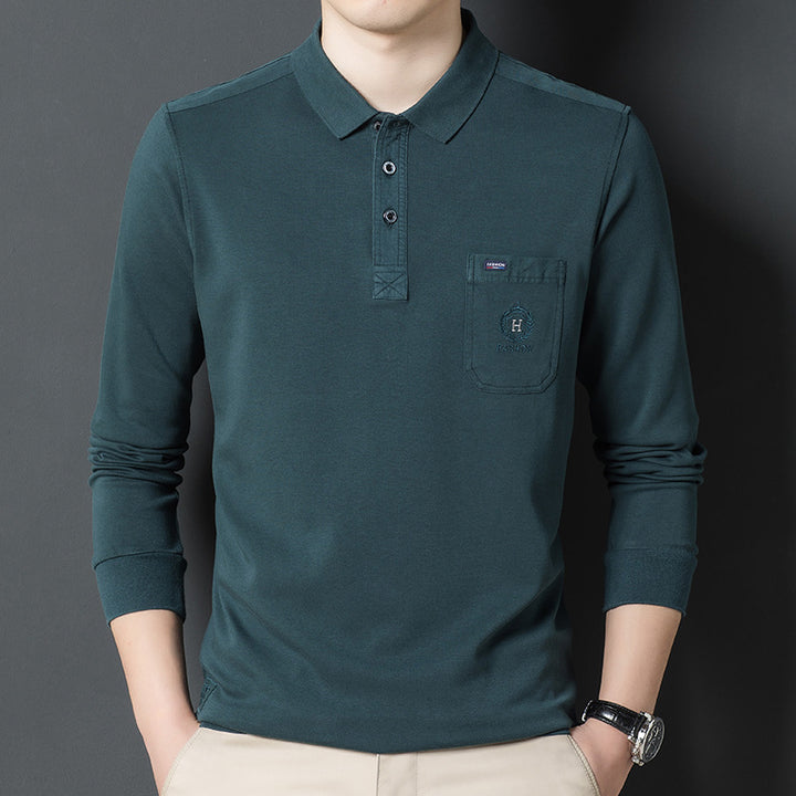 Herren Langarm Poloshirt mit eleganter Brusttasche Echoarchiv