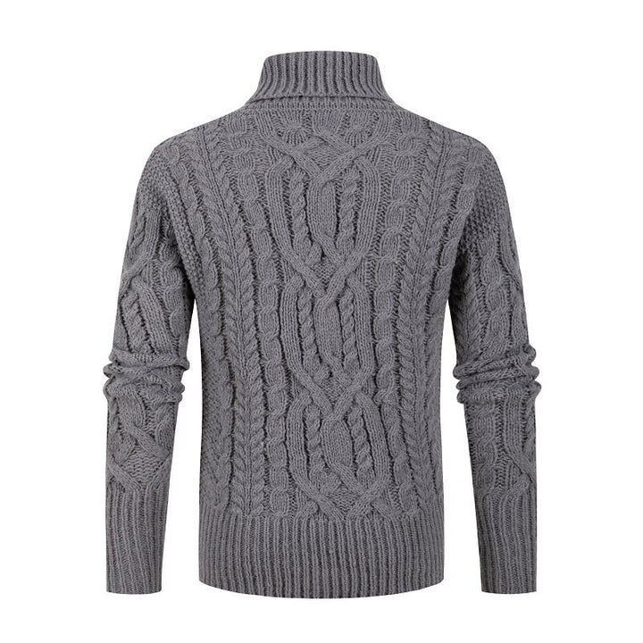 Herren Grobstrickpullover mit Schalkragen und raffinierten Zopfmuster Echoarchiv