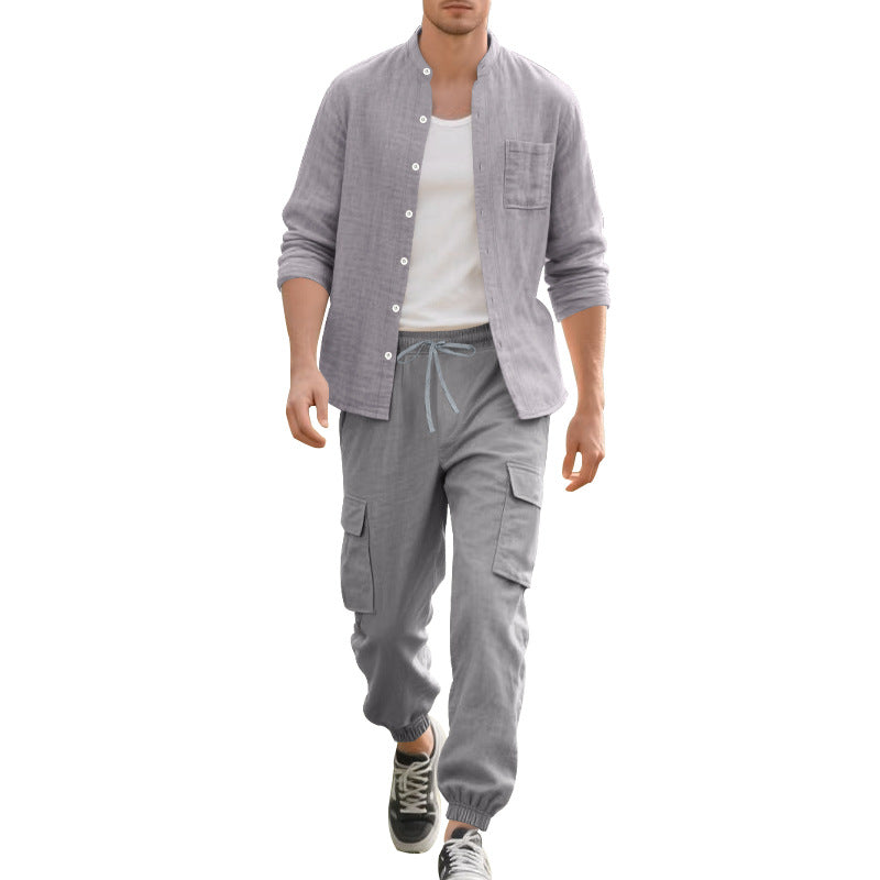 Herren lässige Hemdjacke mit hochwertigem Baumwollmix und praktischen Taschen Echoarchiv