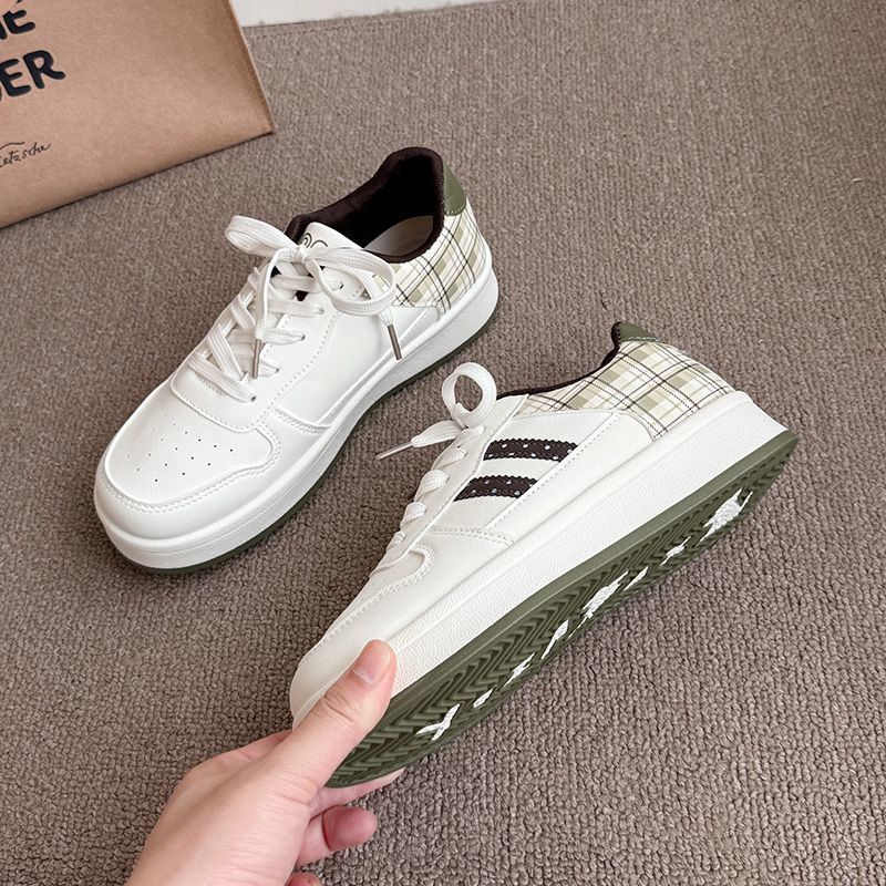 Damen modische Sneakers mit kariertem Einsätzen und gepolsterter Sohle Echo Archiv