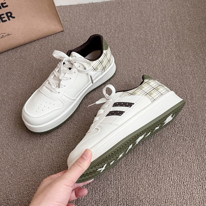Damen modische Sneakers mit kariertem Einsätzen und gepolsterter Sohle Echo Archiv