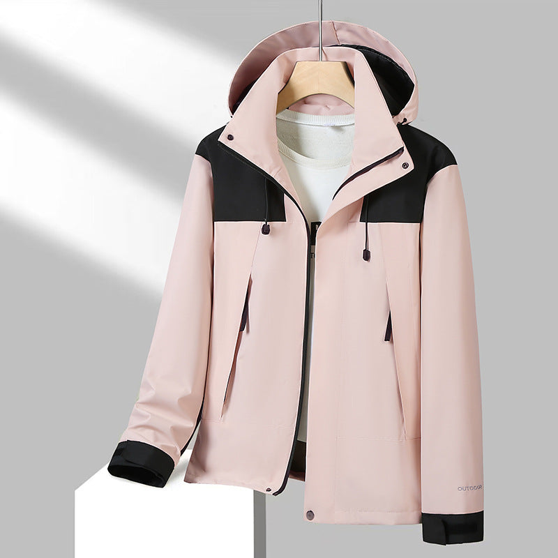 Herren Leichte Softshelljacke mit Kontrast-Schulter, verstellbarer Kapuze und wasserabweisender Membran Echoarchiv