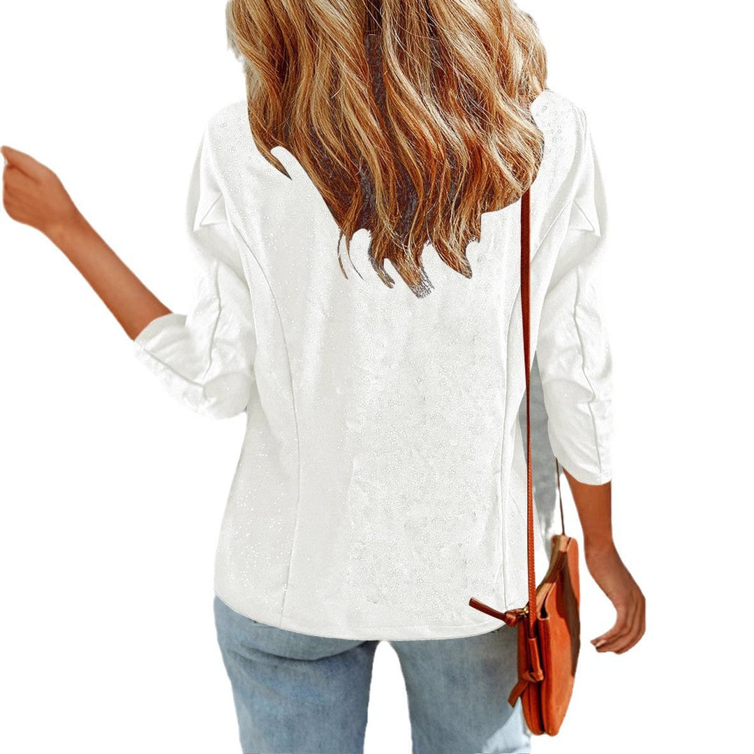 Damen Glitzer Blazerjacke mit femininer Silhouette und elegantem Revers Echoarchiv