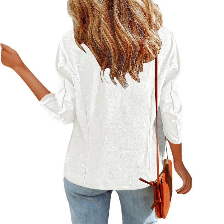 Damen Glitzer Blazerjacke mit femininer Silhouette und elegantem Revers Echoarchiv