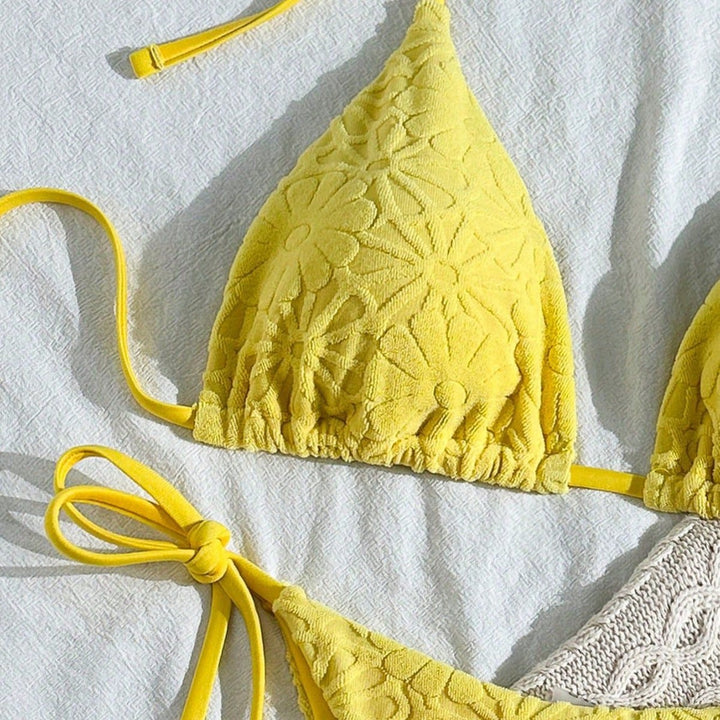 Damen Triangel-Bikini mit floraler Stickerei Echo Archiv