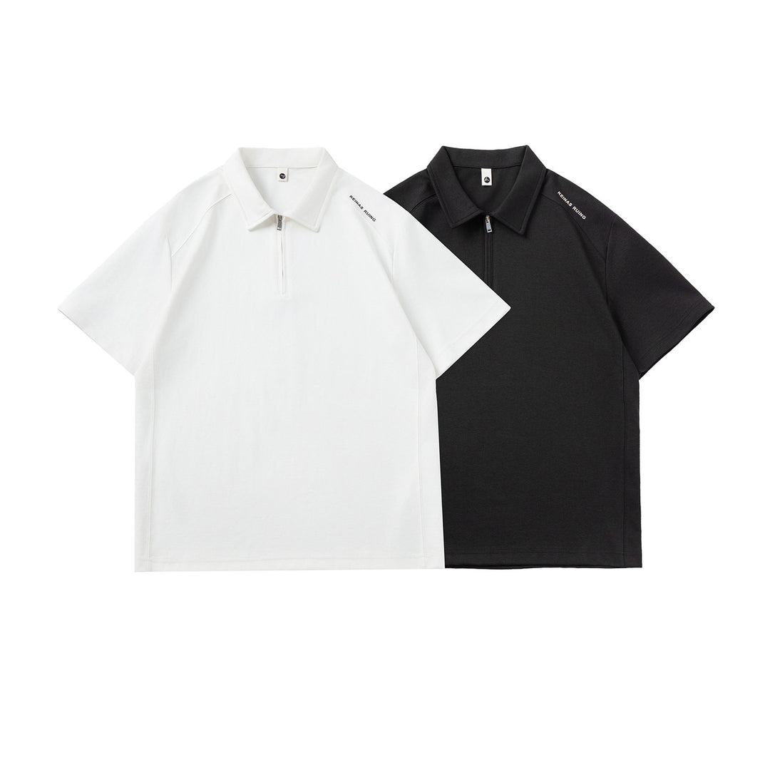 Herren Oversize-Halbzip-Polo mit technischem Jersey und verlängertem Rückensaum Echo Archiv