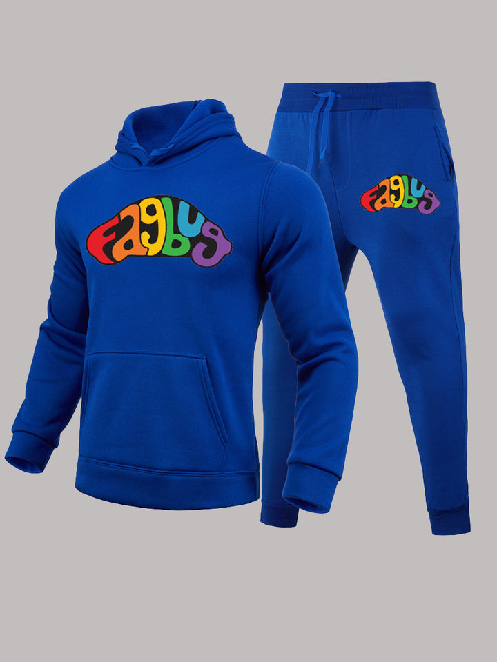 Herren Hoodie und Jogginghose Set mit auffälligem Neon-Logo Echoarchiv