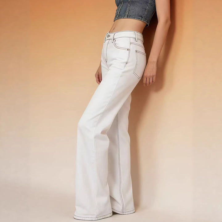 Damen Flared Jeans mit hohem Bund und eleganten Nahtdetails Echo Archiv