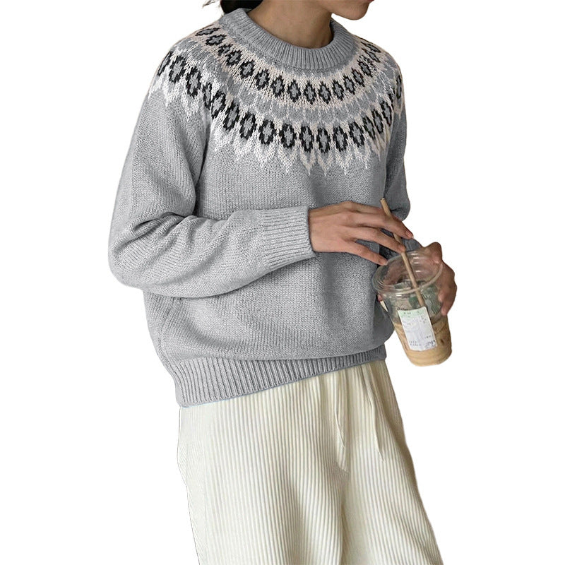 Damen Gemusterter Strickpullover Echo Archiv