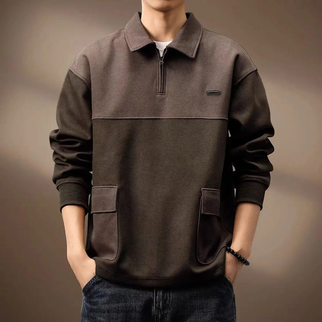 Herren Modischer Sweatshirt mit Reißverschluss – Norvane