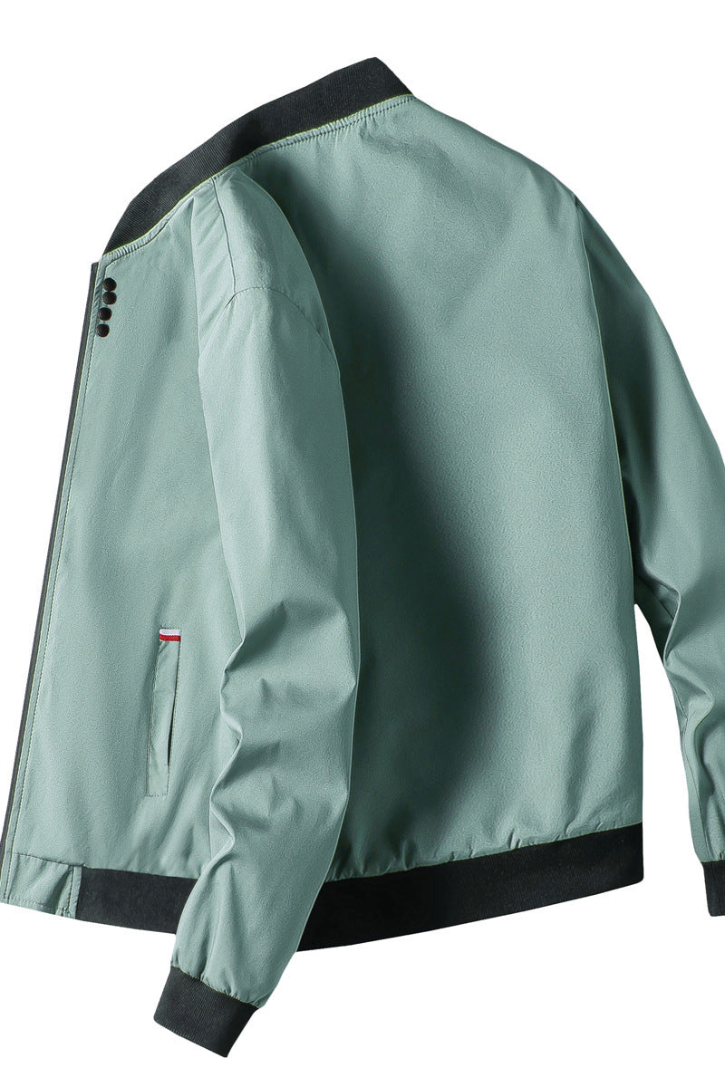 Herren modische Freizeitjacke mit hohem Kragen und seitlichem Reißverschluss Echoarchiv