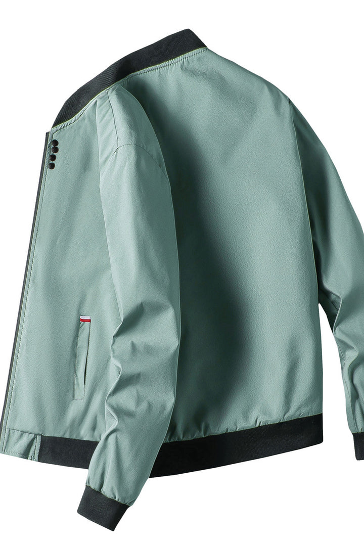 Herren modische Freizeitjacke mit hohem Kragen und seitlichem Reißverschluss Echoarchiv