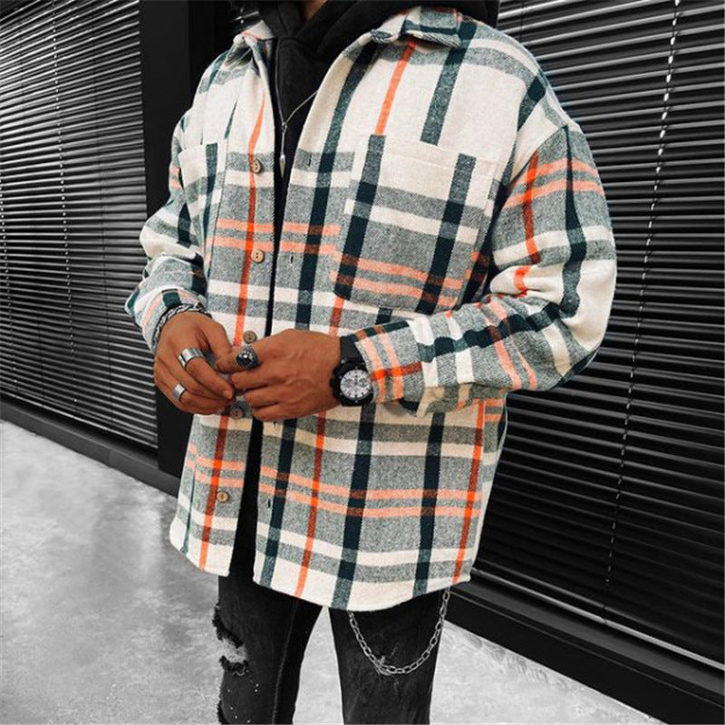 Herren Overshirt aus weichem Flanell mit Karo-Muster und Brusttasche Echoarchiv