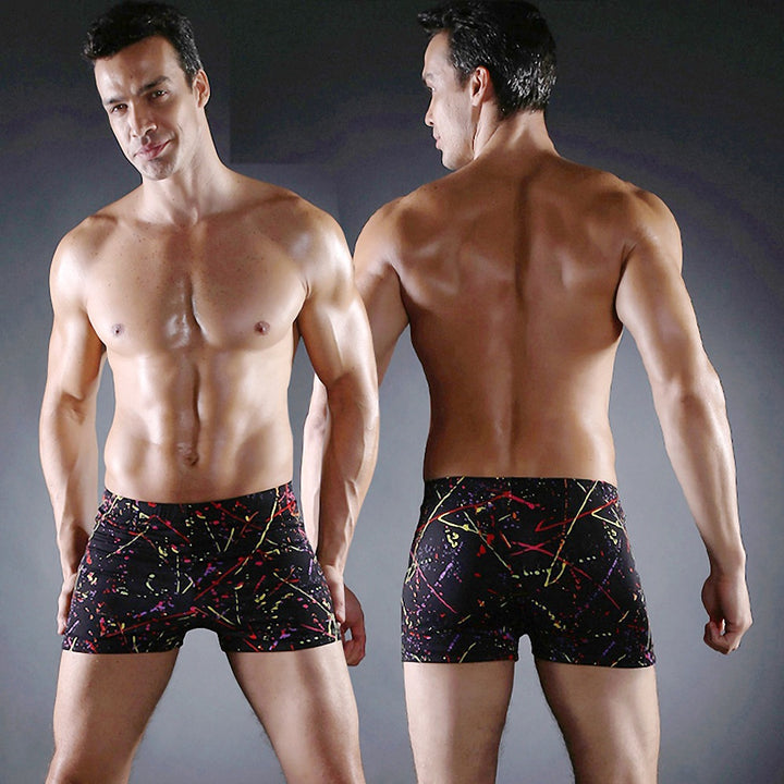 Herren Badeboxershorts mit modernem Grafikdruck Echo Archiv