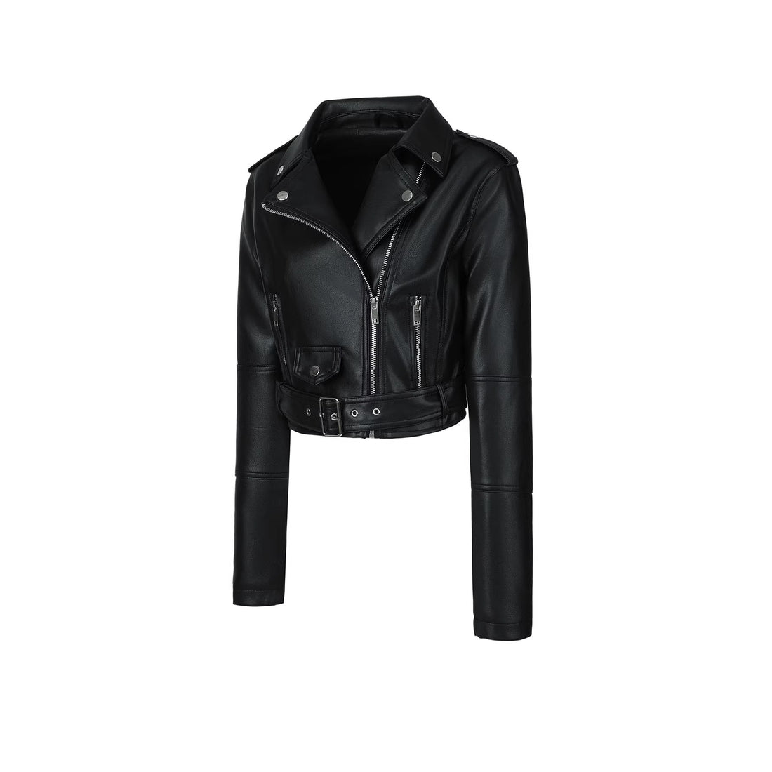 Damen Modische Kurz-Bikerjacke – Célinea
