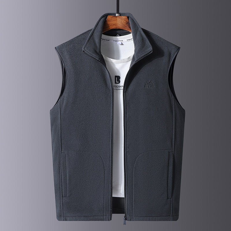 Herren Leichte Microfleece-Outdoorweste mit hochschließendem Stehkragen und verdecktem Reißverschluss Echoarchiv