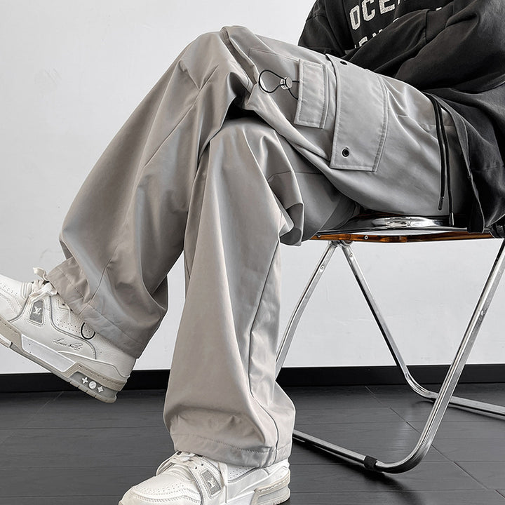 Herren Cargo-Freizeithose mit weitem Bein, Multitaschen und Tunnelzug Echo Archiv