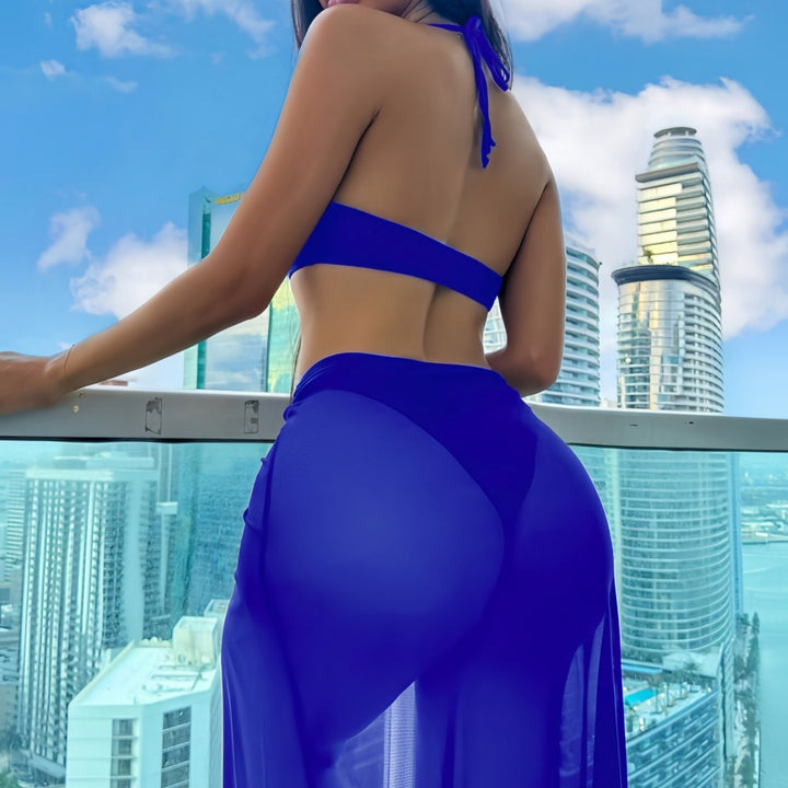 Damen Bikini-Set mit eleganter Wickelrock-Optik und verstellbaren Trägern Echo Archiv