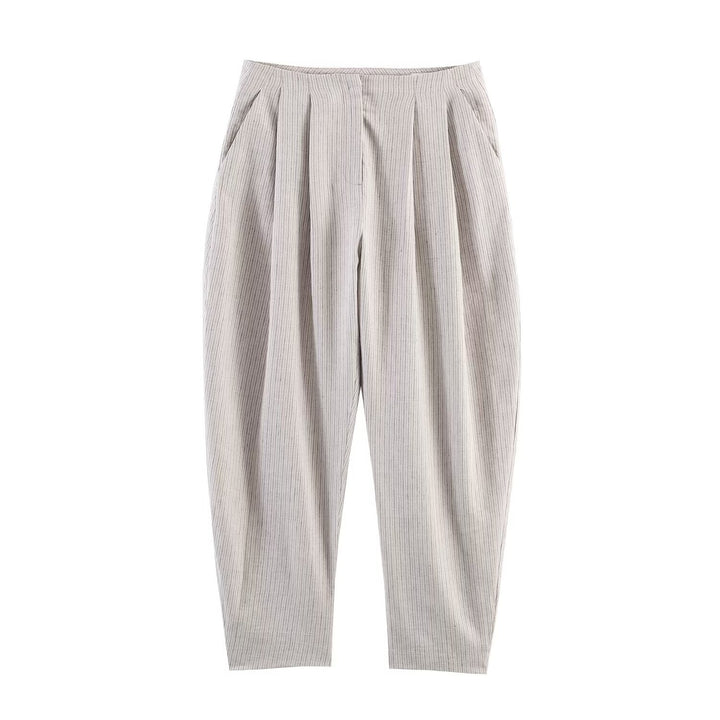 Damen Zweiteiliges Tailored-Set mit Cropped-Blazer und hochtaillierter Faltenhose Echo Archiv