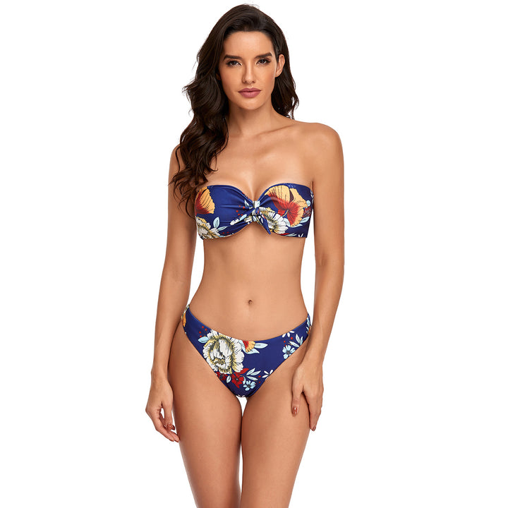Damen Bandeau-Bikini mit verstellbarem Knotted Detail Echo Archiv