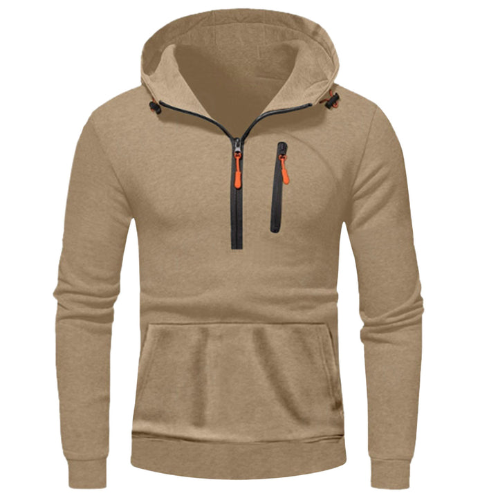 Herren moderner Kapuzenpullover mit innovativem halben Reißverschluss Echoarchiv