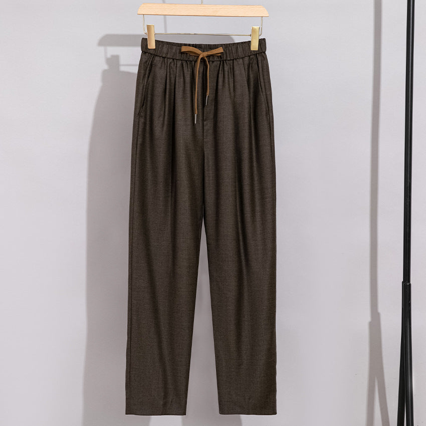 Damen Relaxed-Hose mit elastischem Bund, Tunnelzug und geradem Bein Echoarchiv
