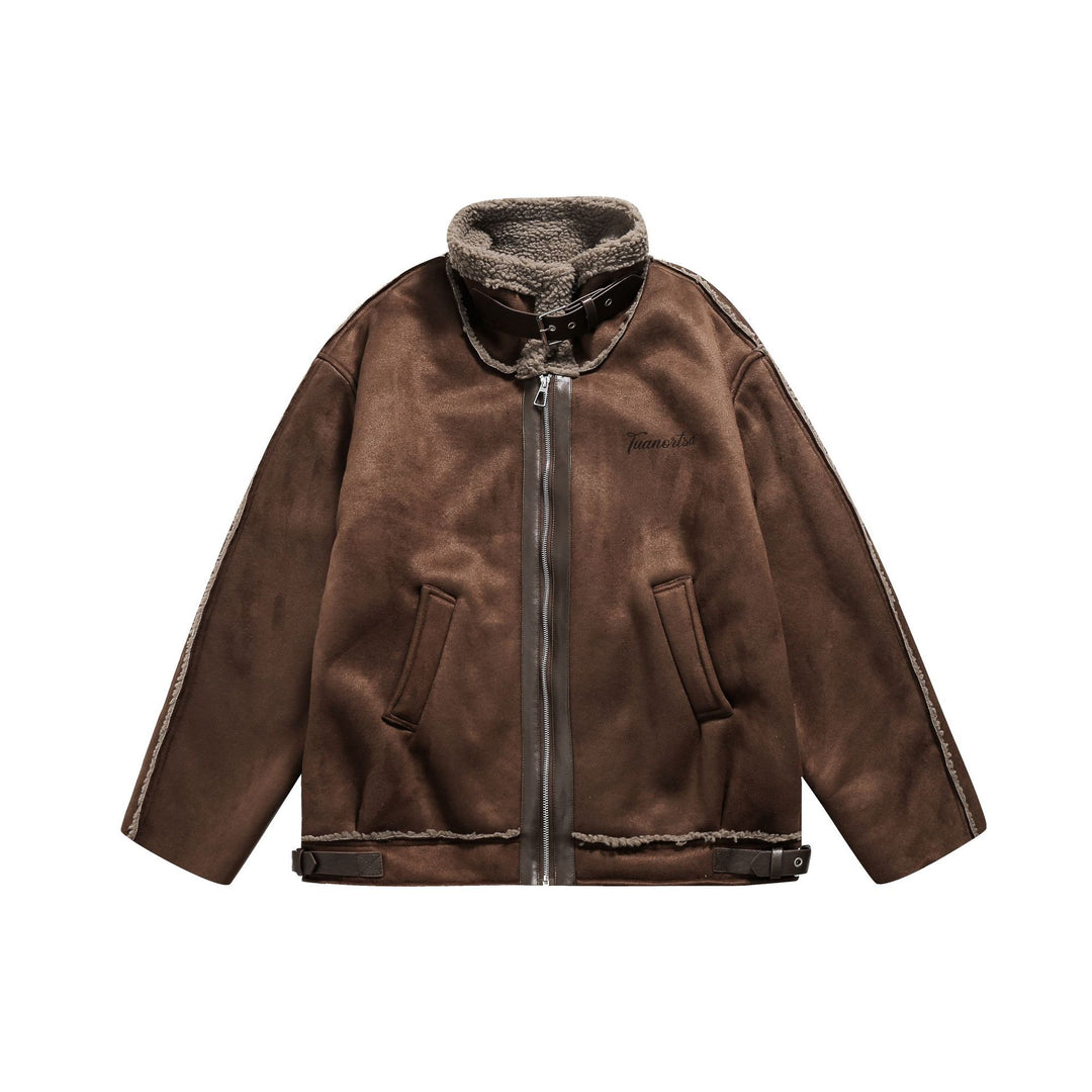 Herren Flieger‑Lederblouson mit Lammfellkragen und verstellbarem Saum Echoarchiv
