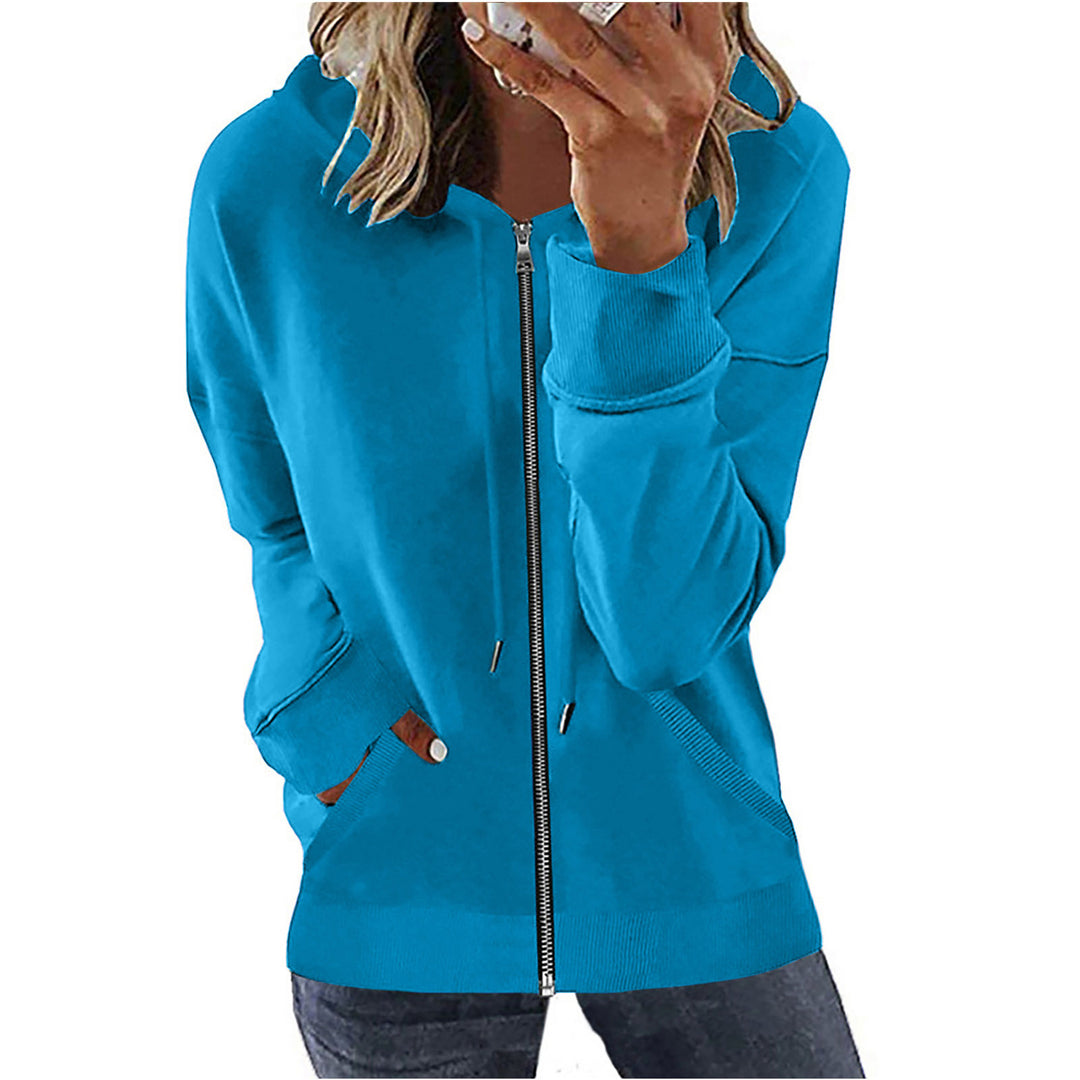 Damen nan Kapuzenjacke mit durchgehendem Reißverschluss, Kängurutaschen und elastischen Bündchen Echo Archiv