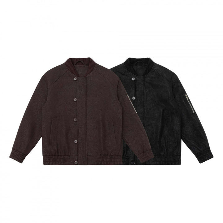Herren Boxy-Bomberjacke mit strukturiertem Canvas‑Look, geripptem Saum und Ärmeltasche Echo Archiv