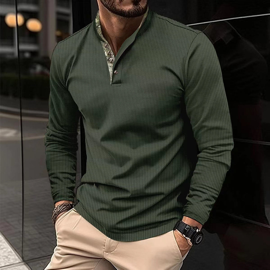 Herren Langarmshirt mit exklusivem Kragen-Design Echoarchiv
