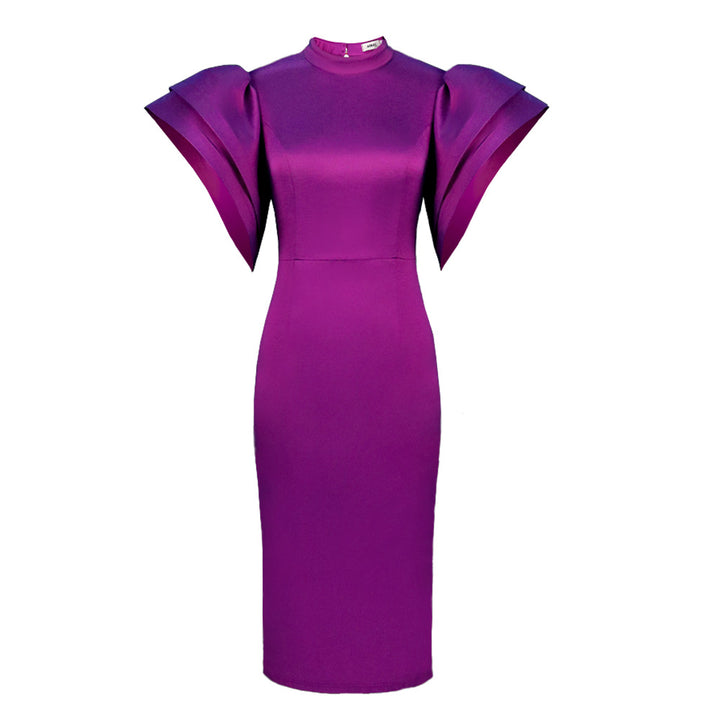 Damen Figurbetontes Kleid mit voluminösen Puffärmeln Echo Archiv