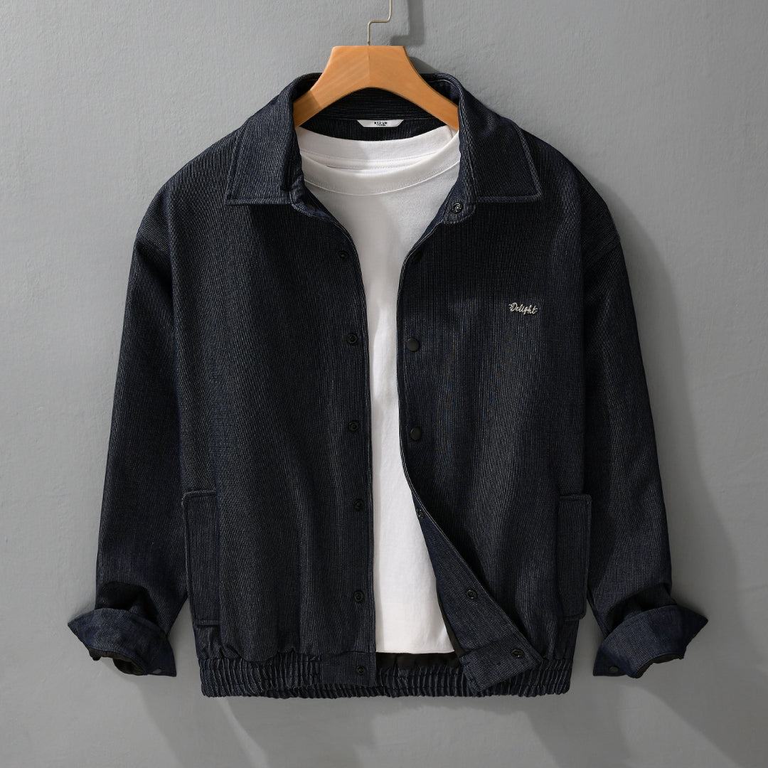 Herren Jeansjacke mit Druckknöpfen und elastischem Saum Echoarchiv